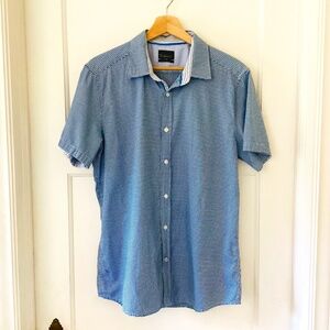 By Definition Modern Fit Blue Plaid ButtonUp Collared Men’s Shirt Size M15.5-16